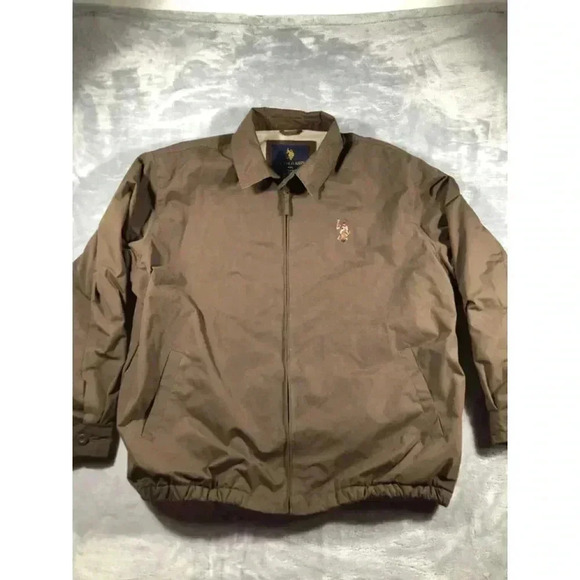 US Polo Assn Black Fleece Lined Zip-Up All-Weather Windbreaker Jacket - Size XXL - Picture 1 of 3